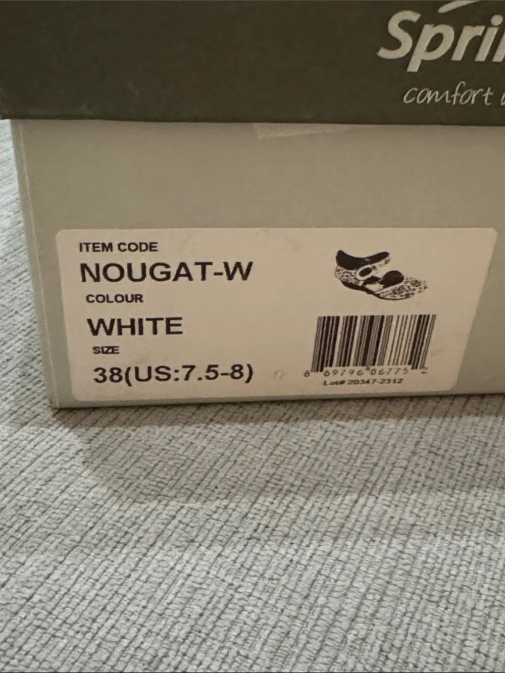 Spring Step NWT White Laser-Cut Mary Jane Flats with Ankle Strap